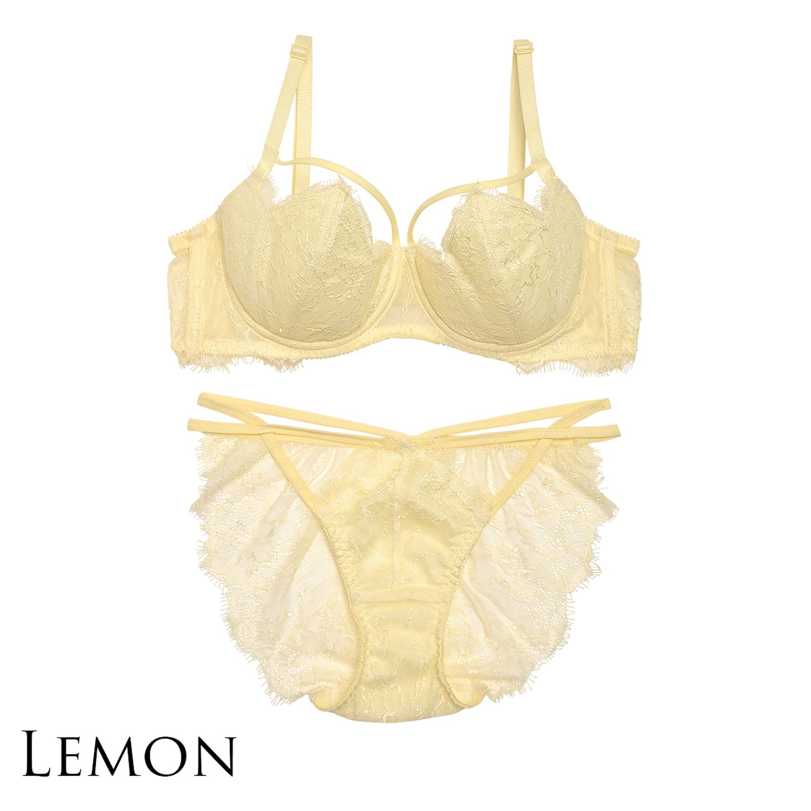 Crown Flower lace Bra&Shorts/lemon クラウンフラワーレースブラ&ショーツ/レモン