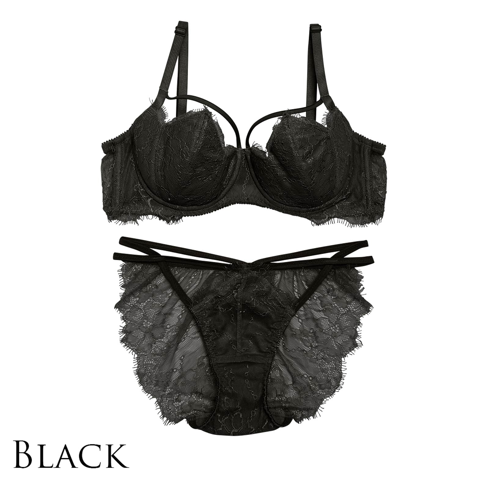 Crown Flower lace Bra&Shorts/Black クラウンフラワーレースブラ&ショーツ/ブラック