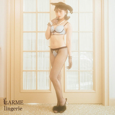 【LARME】Dreamy bouquet Bra&Shorts/Sax ドリーミーブーケブラ&ショーツ/サックス