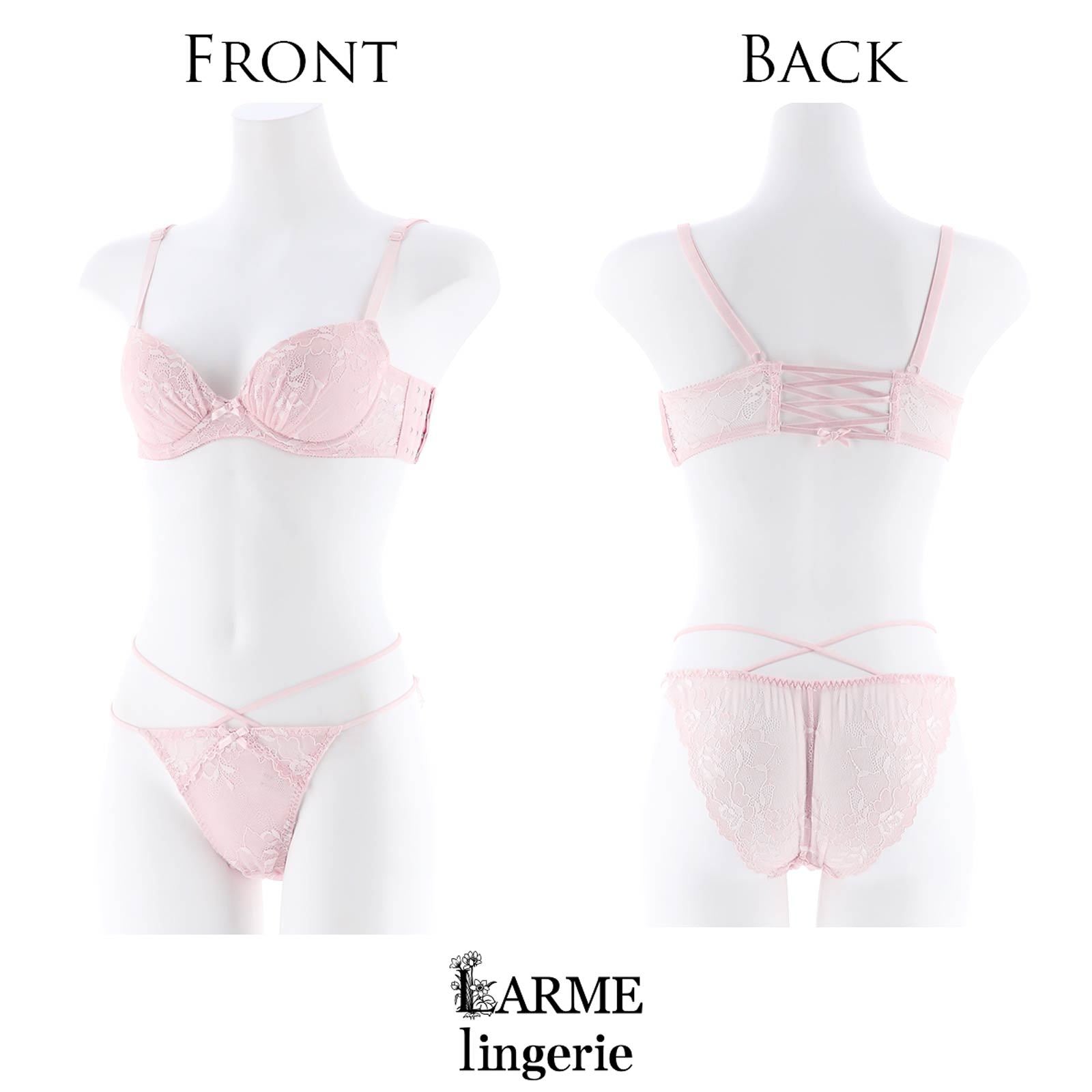 【LARME】Airy Flower Bra&Shorts/Pink エアリーフラワーブラ&ショーツ/ピンク