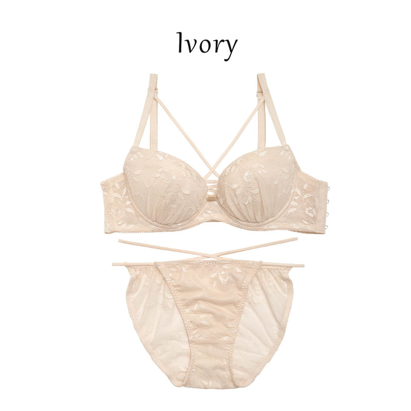 【吉木千沙都(ちぃぽぽ)着用/lunangelina】Dressy lace up Bra&shorts/Ivory