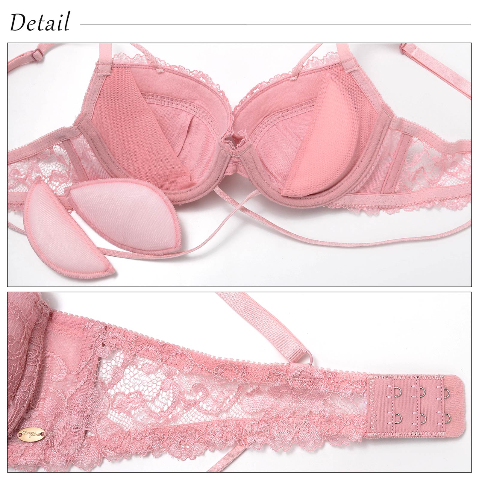 【吉木千沙都(ちぃぽぽ)着用/lunangelina】A femininity lace Bra&shorts/Pink
