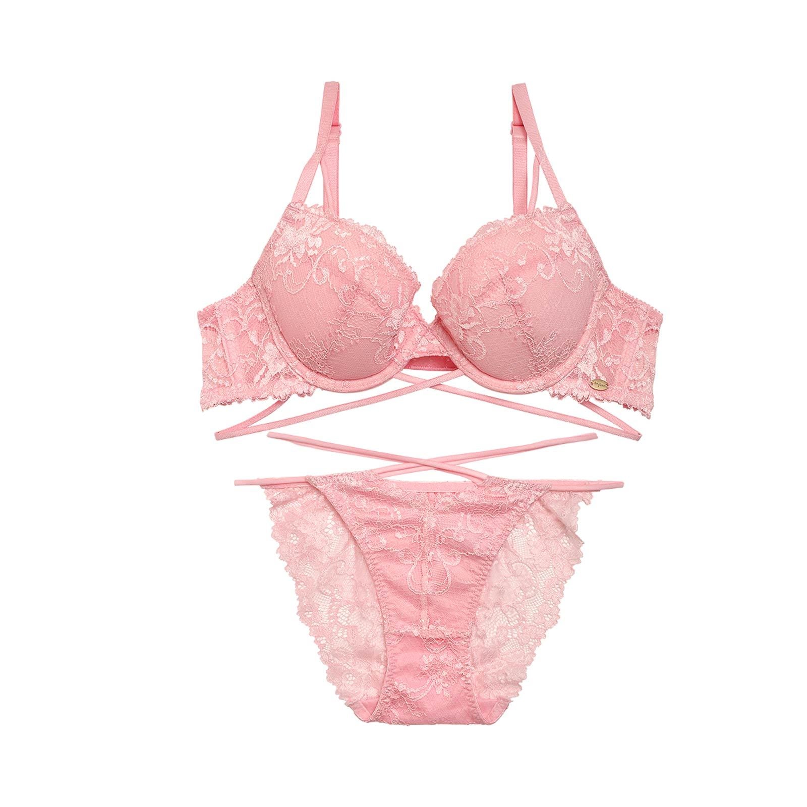 【吉木千沙都(ちぃぽぽ)プロデュース/lunangelina】A femininity lace Bra&shorts/Pink