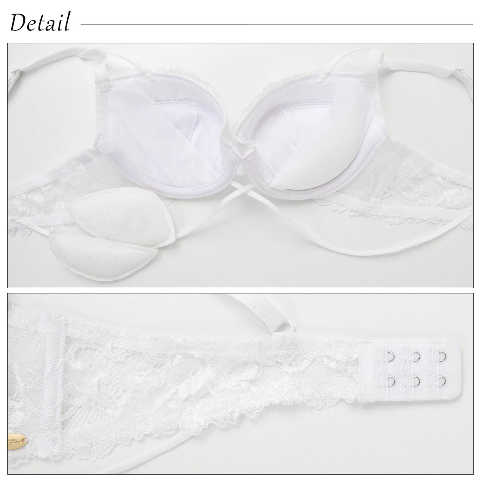 【吉木千沙都(ちぃぽぽ)着用/lunangelina】A femininity lace Bra&T-back/White