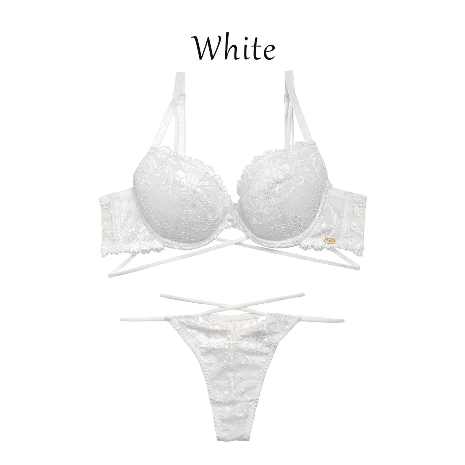 【吉木千沙都(ちぃぽぽ)着用/lunangelina】A femininity lace Bra&T-back/White