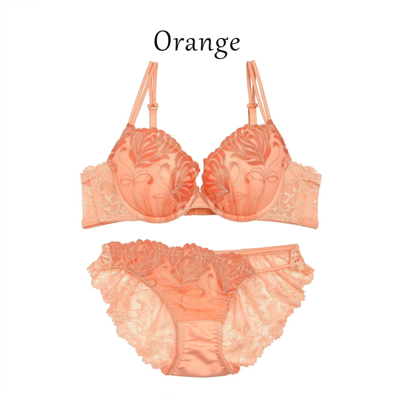 【吉木千沙都(ちぃぽぽ)着用/lunangelina】Fleur embroidery Bra&shorts/Orange