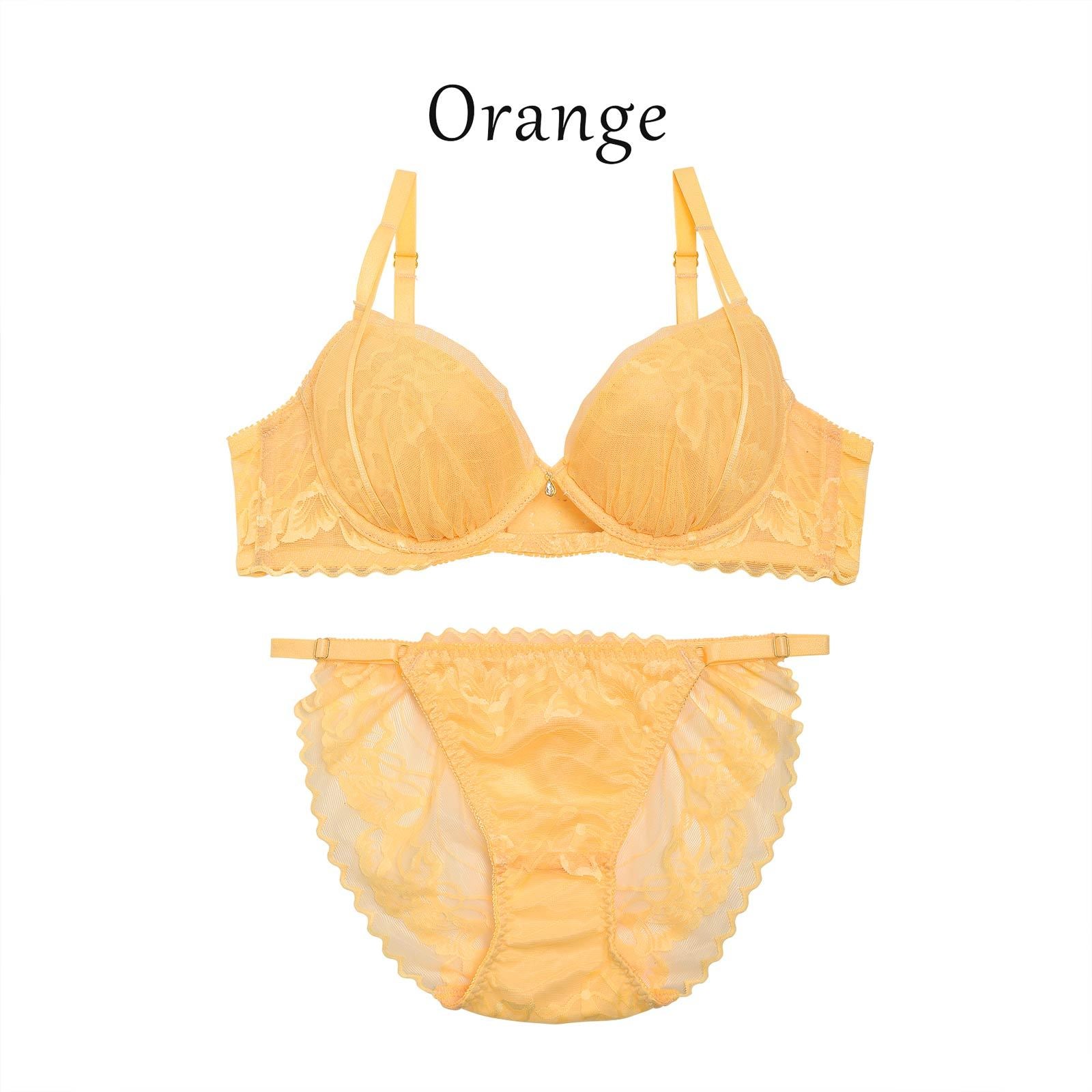 【吉木千沙都(ちぃぽぽ)着用/lunangelina】Airy flower lace Bra&shorts/Orange