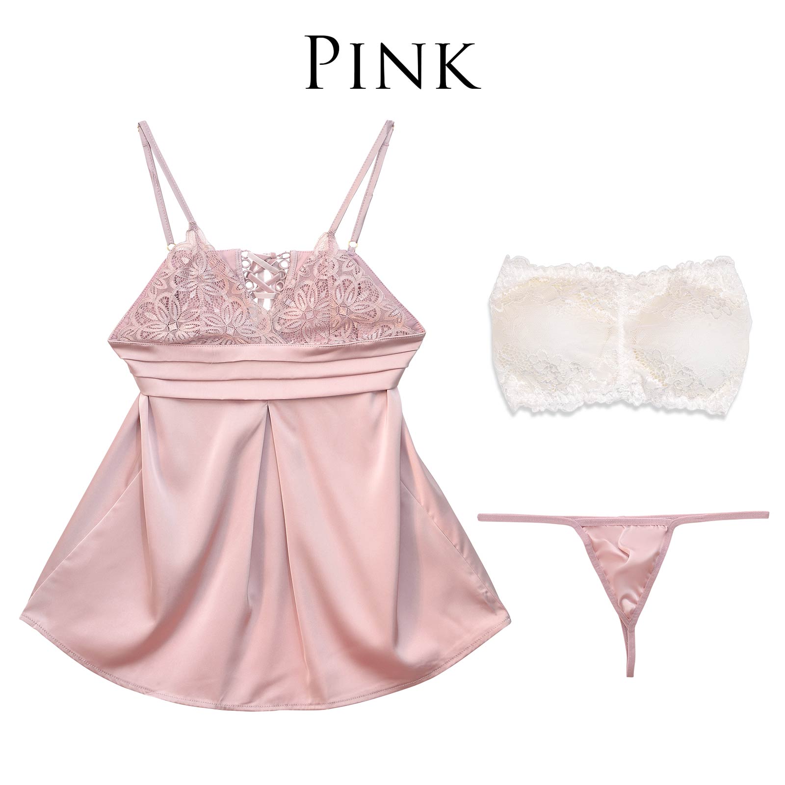 【明日花キララ着用/WhipBunny】Sexy Satin Camisole One-piece/Pink セクシーサテンキャミソールワンピース/ピンク
