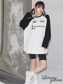 2/14新作!【吉木千沙都(ちぃぽぽ)プロデュース/lunangelina】Logo Raglan L/S Tee