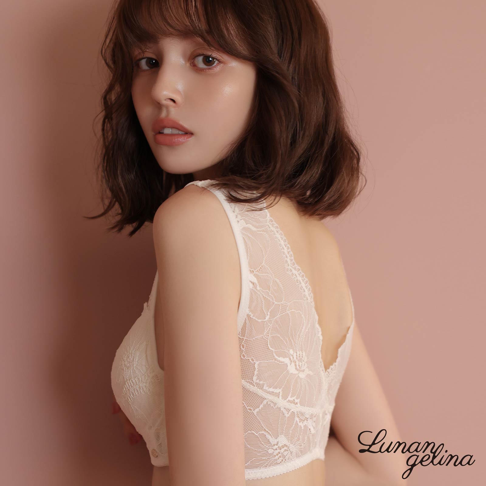 【吉木千沙都(ちぃぽぽ)プロデュース/lunangelina】Dreamy lace Night bra