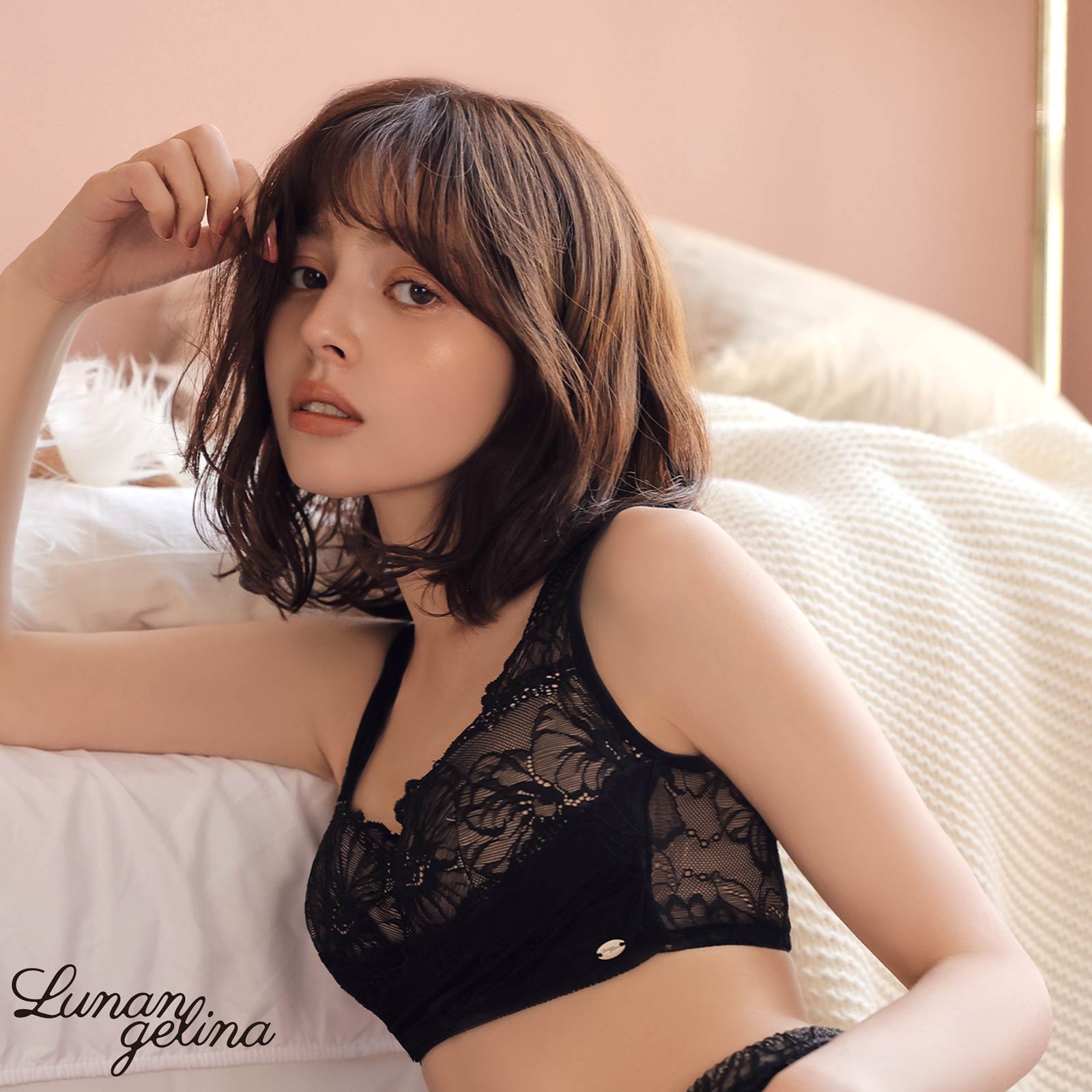 11/11新作!【Lunangelina】dreamy lace night bra/Black
