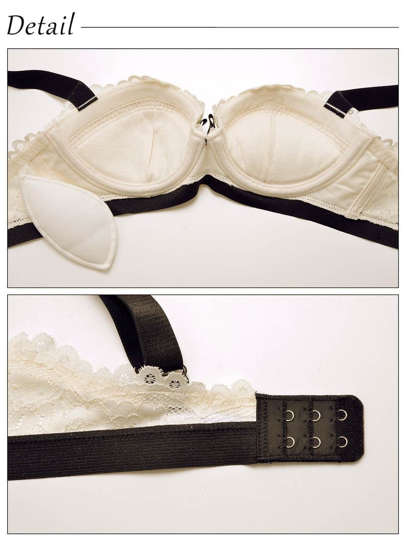 3/30新作!【Lunangelina】Nude Ribbon Lace Bra&T-back/Ivory