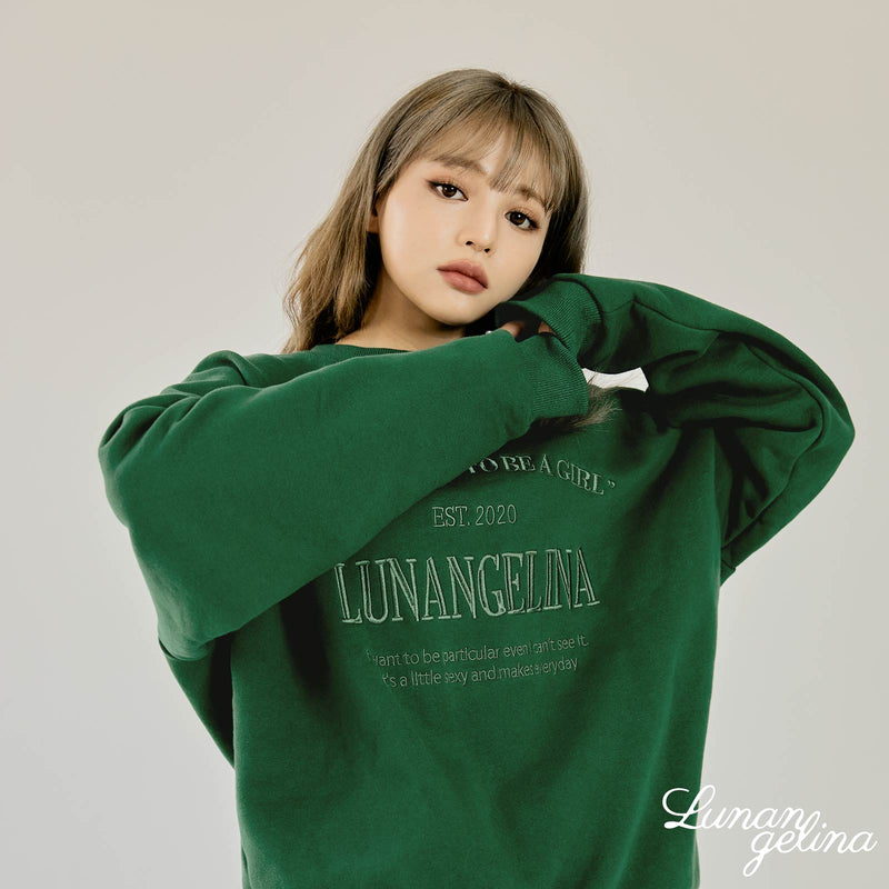 【Lunangelina】Casual Warm Sweatshirts Setup/Green［ルナアンへリナ］