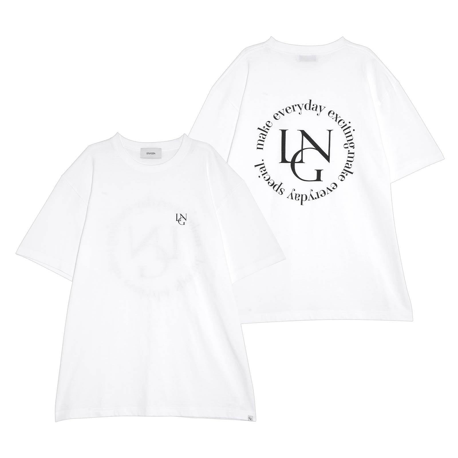 【吉木千沙都(ちぃぽぽ)プロデュース/lunangelina】Big Logo print T-shirt/Black