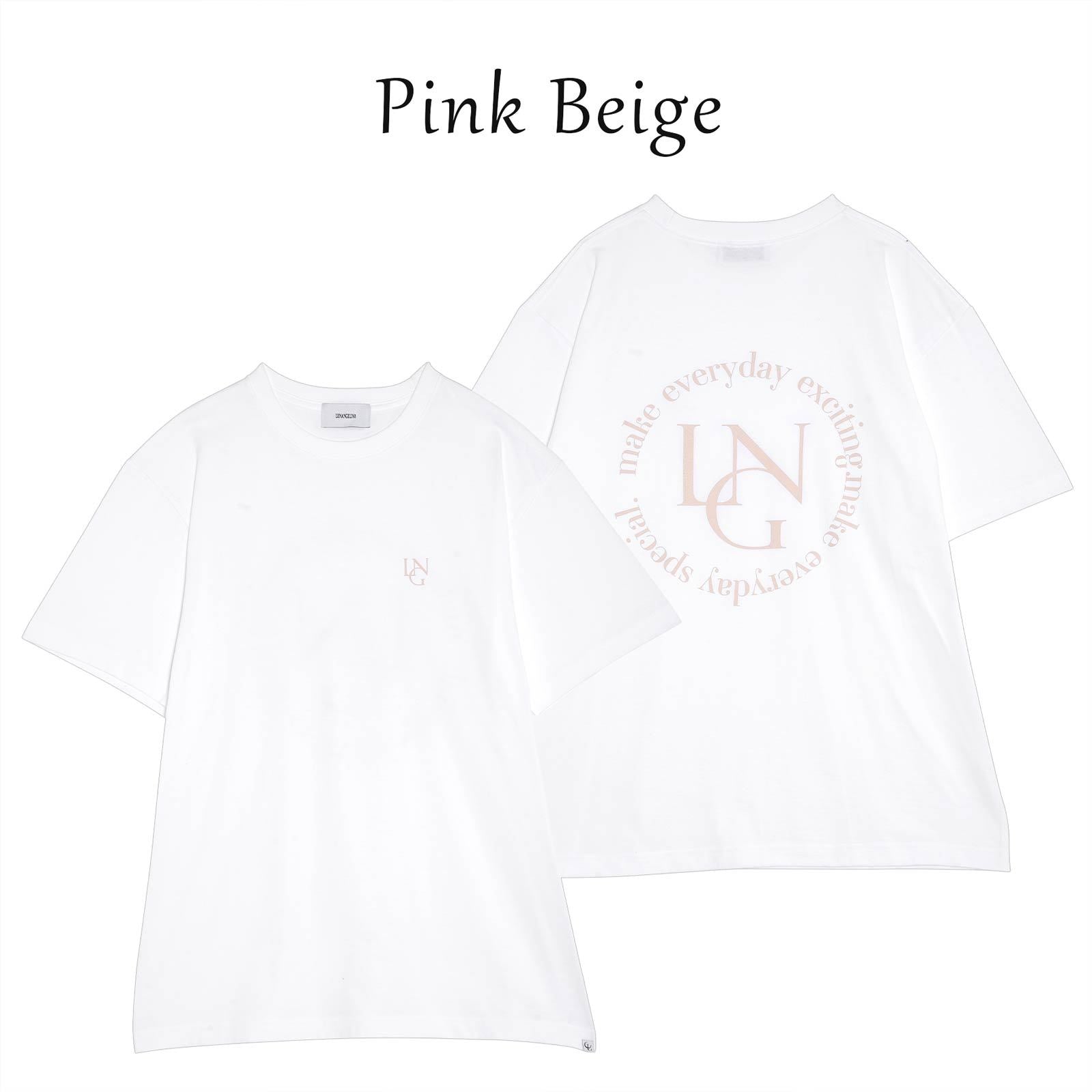 【吉木千沙都(ちぃぽぽ)着用/lunangelina】Big Logo print T-shirt/Pink Beige