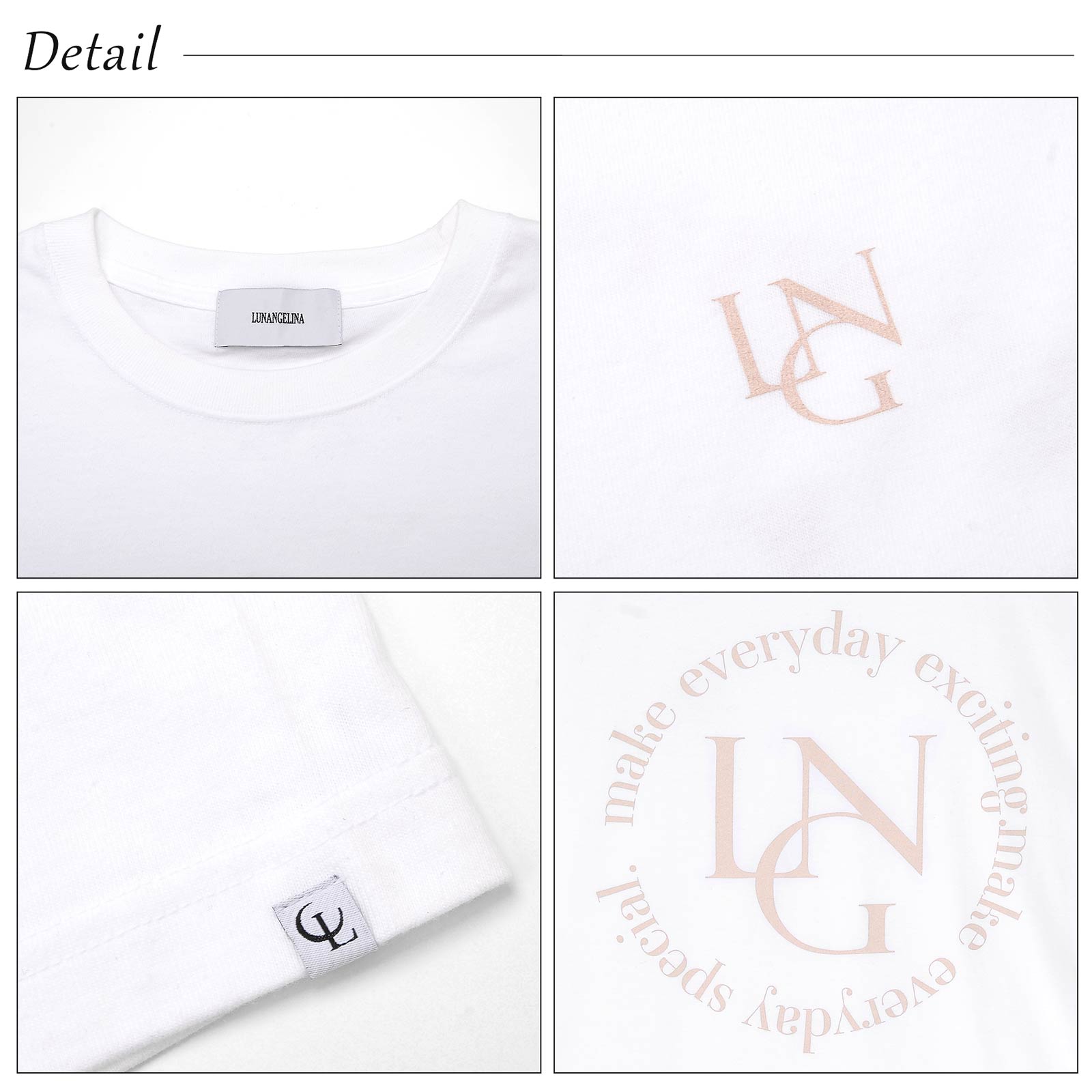 【吉木千沙都(ちぃぽぽ)着用/lunangelina】Big Logo print T-shirt/Pink Beige