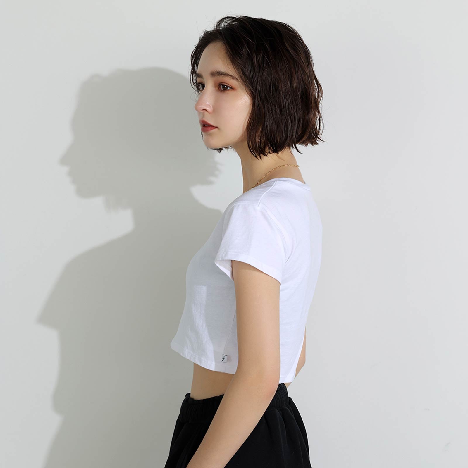 【吉木千沙都(ちぃぽぽ)プロデュース/lunangelina】Minimum Silhouette T-shirt/White