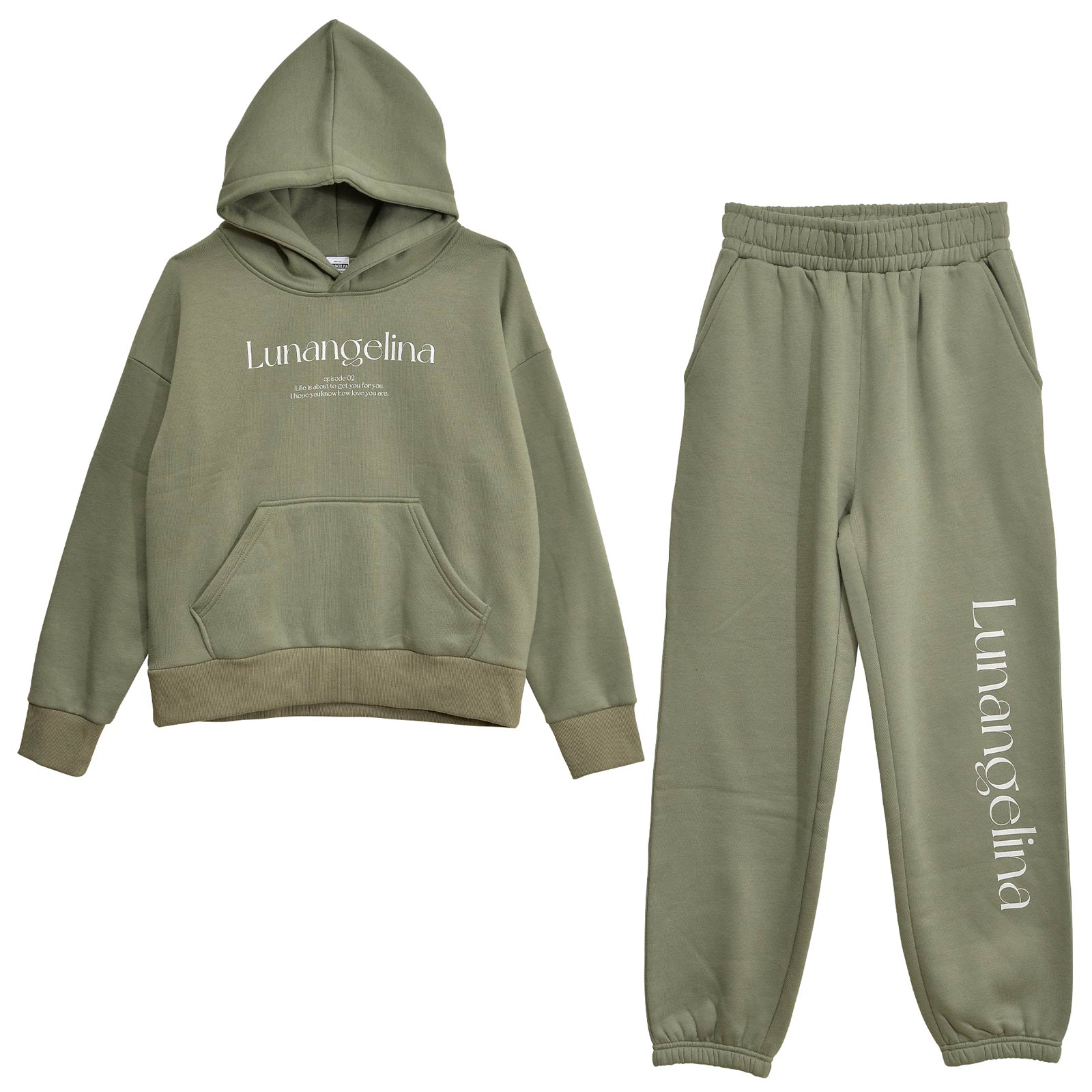 【吉木千沙都(ちぃぽぽ)プロデュース/lunangelina】Casual Graphic Sweat Set Up/Darkgray