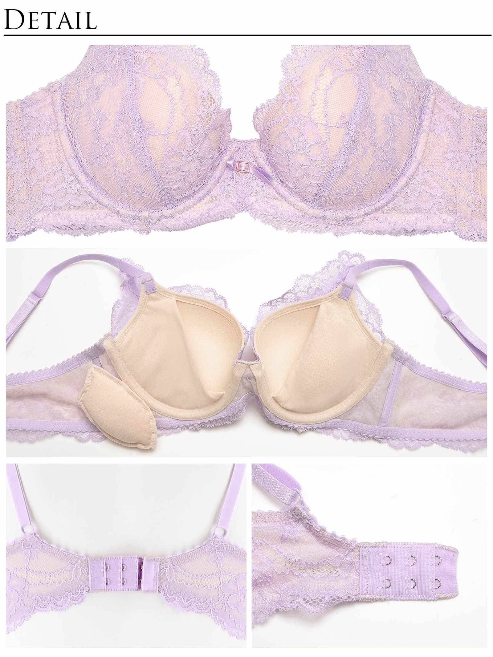 【ダレノガレ明美プロデュース/GARRONE】Ballerina Lace Bra バレリーナレースブラ/ LAVENDER