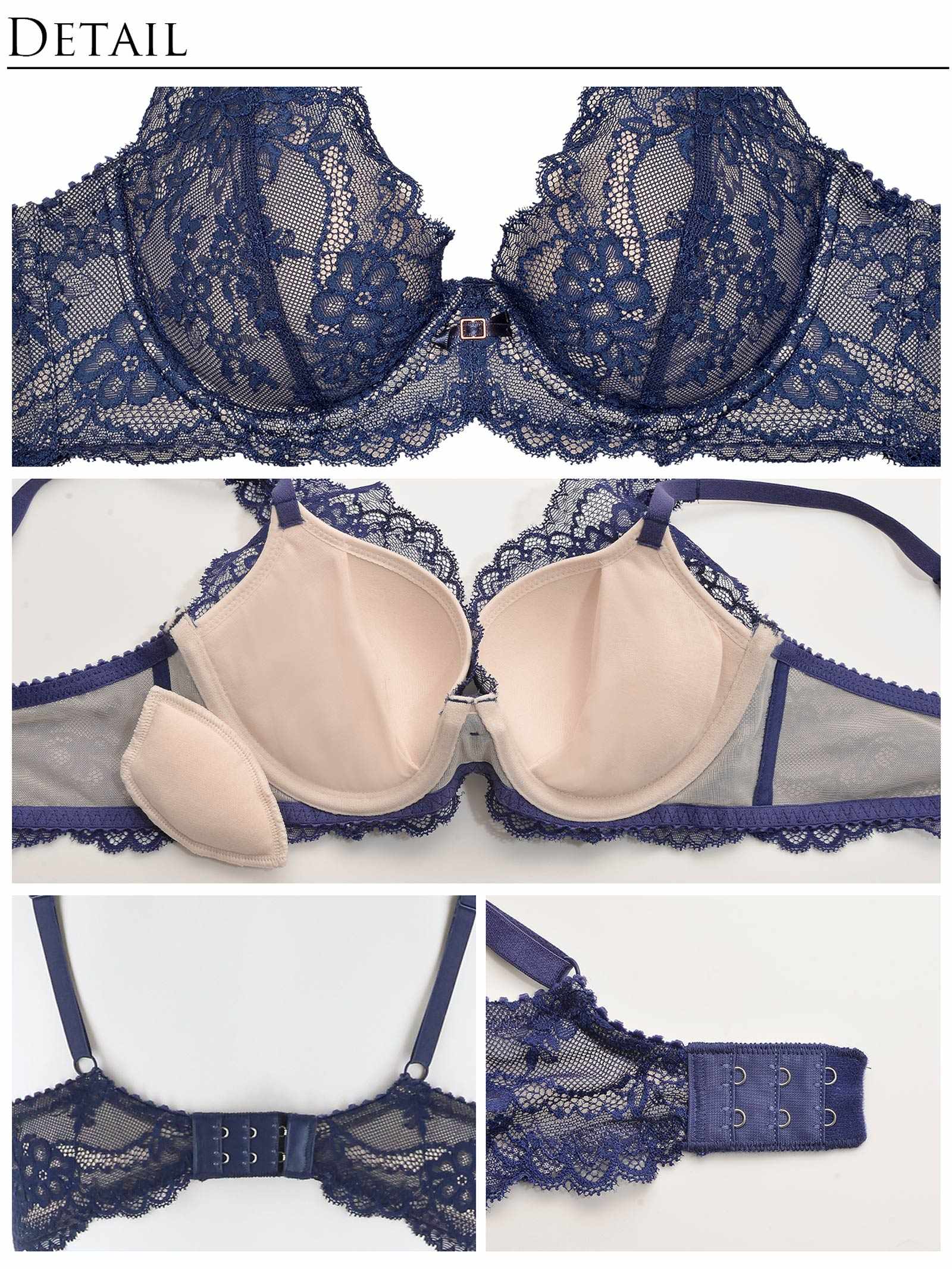 【ダレノガレ明美プロデュース/GARRONE】Ballerina Lace Bra バレリーナレースブラ/ NAVY