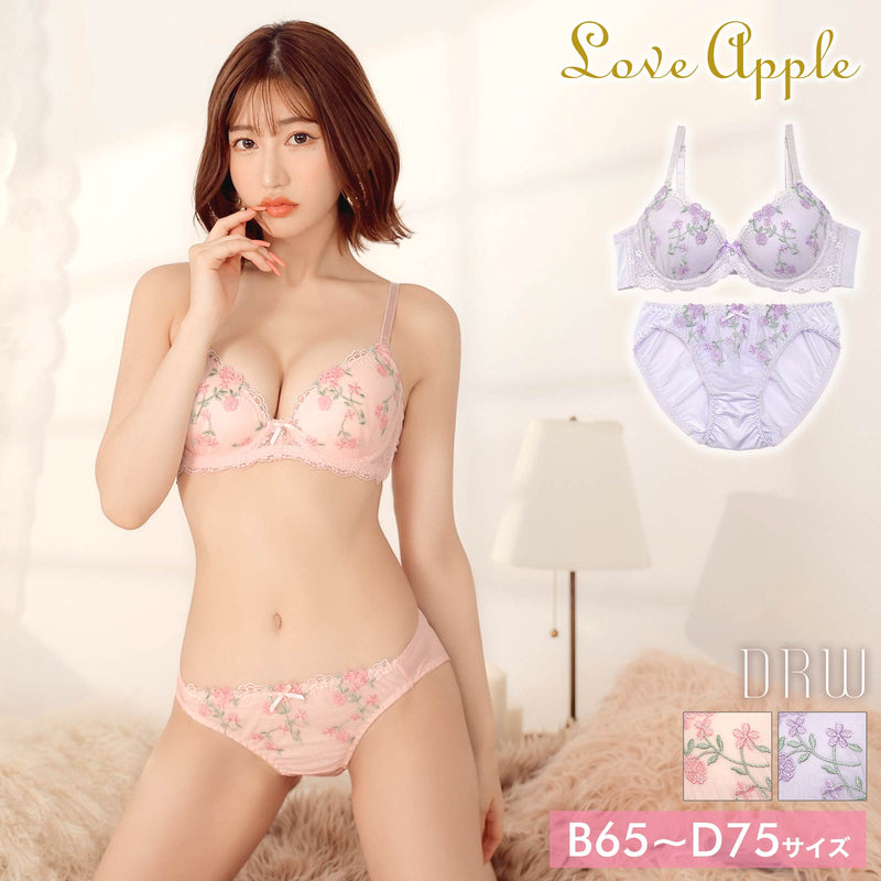 【Love apple】ファンシーヴィオレッタブラジャー＆フルバックショーツ