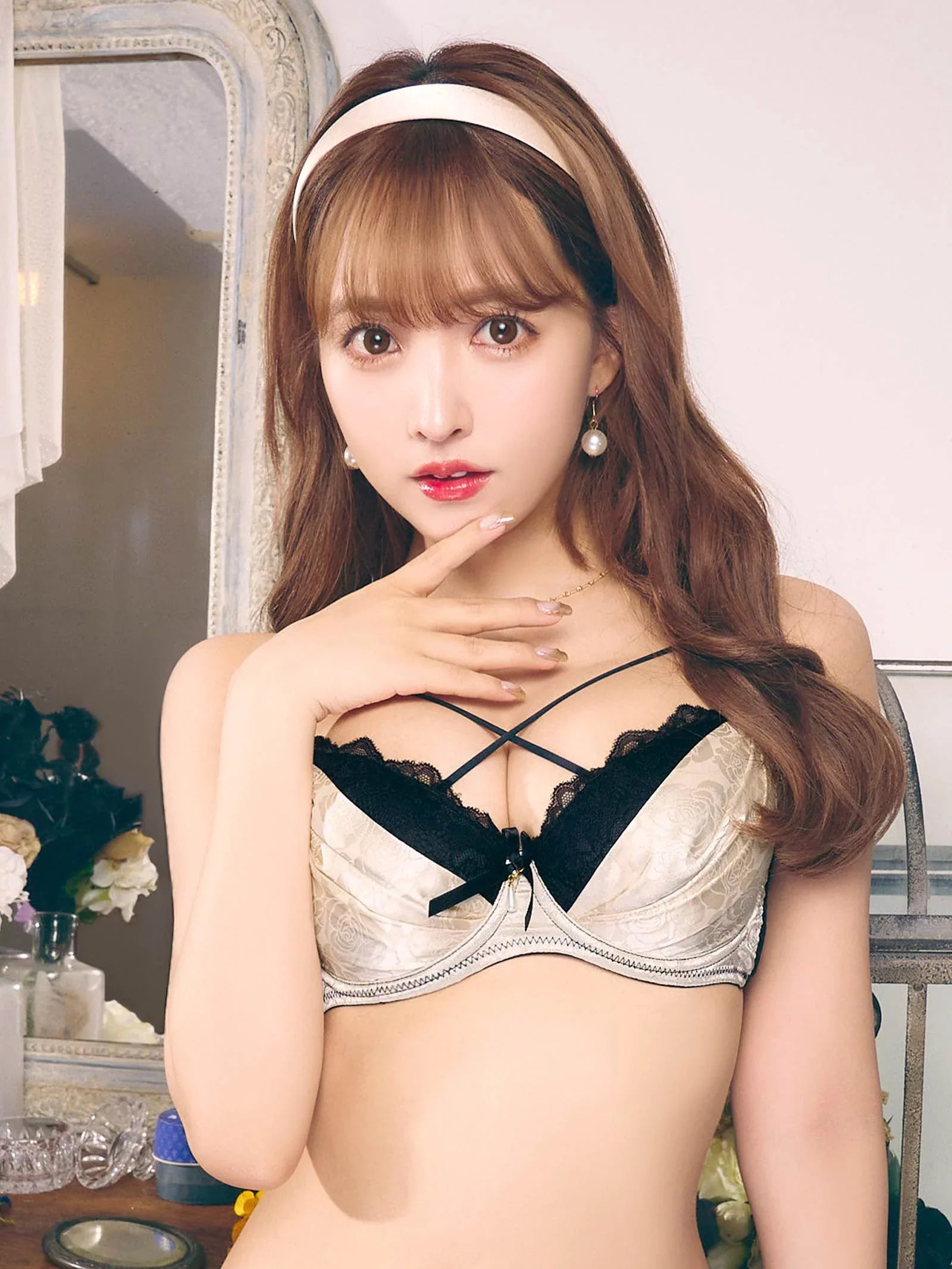 1/20再販!【三上悠亜着用】グロリアローズブラジャー＆バック透けフルバックショーツ - 【公式】247Lingerie