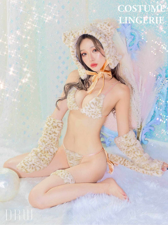 10/9再販![5点セット]レオパードコスプレランジェリー